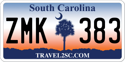 SC license plate ZMK383