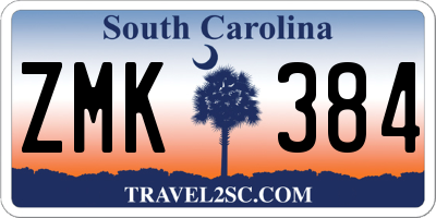 SC license plate ZMK384