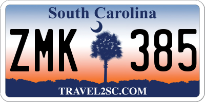 SC license plate ZMK385