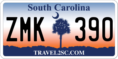 SC license plate ZMK390