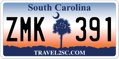 SC license plate ZMK391