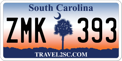 SC license plate ZMK393