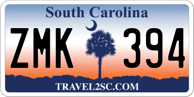 SC license plate ZMK394
