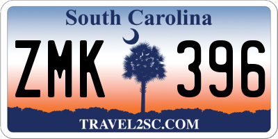 SC license plate ZMK396