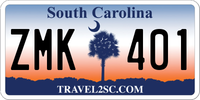 SC license plate ZMK401