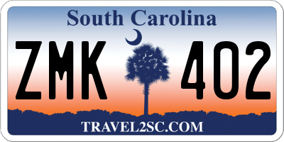 SC license plate ZMK402