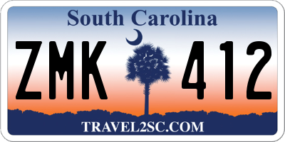 SC license plate ZMK412
