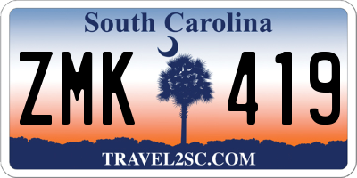 SC license plate ZMK419