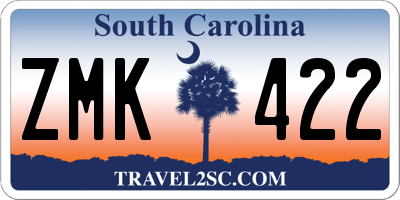 SC license plate ZMK422