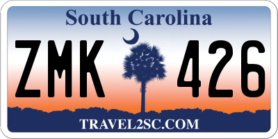 SC license plate ZMK426