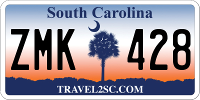 SC license plate ZMK428