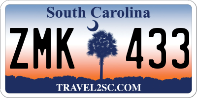 SC license plate ZMK433