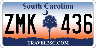 SC license plate ZMK436