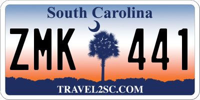 SC license plate ZMK441