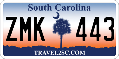 SC license plate ZMK443