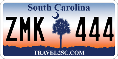 SC license plate ZMK444
