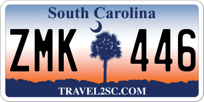 SC license plate ZMK446