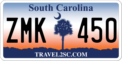 SC license plate ZMK450