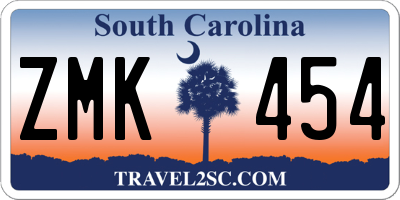 SC license plate ZMK454