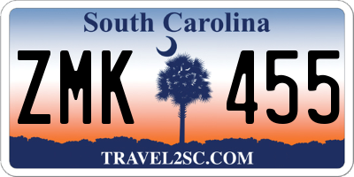SC license plate ZMK455