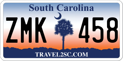 SC license plate ZMK458