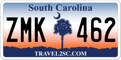 SC license plate ZMK462