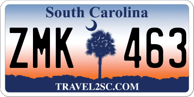 SC license plate ZMK463