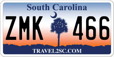 SC license plate ZMK466