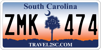 SC license plate ZMK474