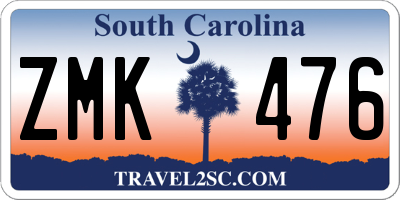 SC license plate ZMK476