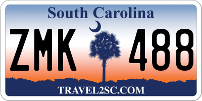 SC license plate ZMK488