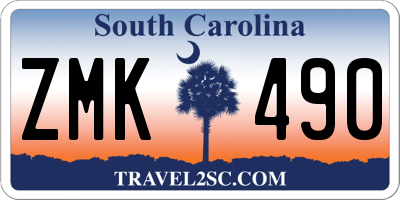 SC license plate ZMK490