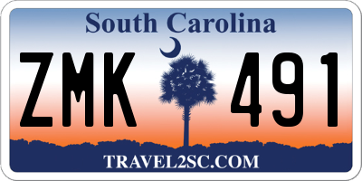 SC license plate ZMK491