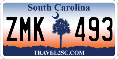 SC license plate ZMK493