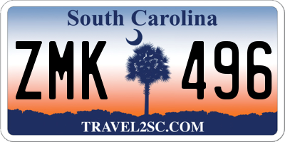 SC license plate ZMK496