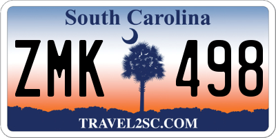 SC license plate ZMK498