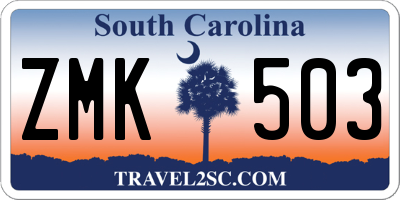 SC license plate ZMK503