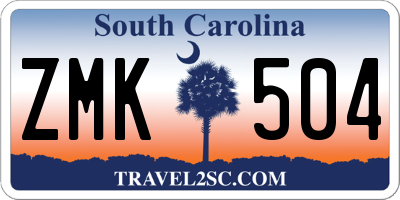 SC license plate ZMK504