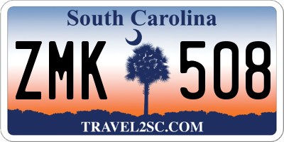 SC license plate ZMK508