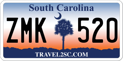 SC license plate ZMK520