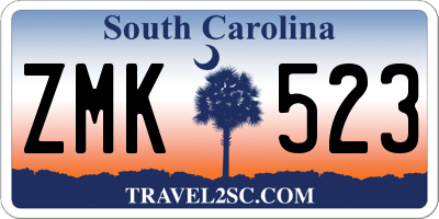 SC license plate ZMK523