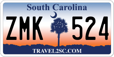 SC license plate ZMK524