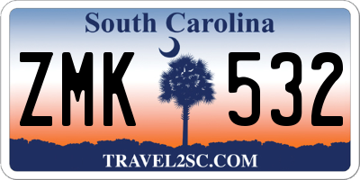 SC license plate ZMK532