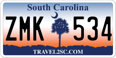 SC license plate ZMK534