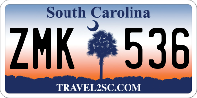 SC license plate ZMK536
