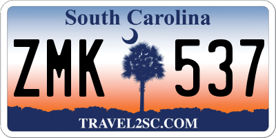 SC license plate ZMK537