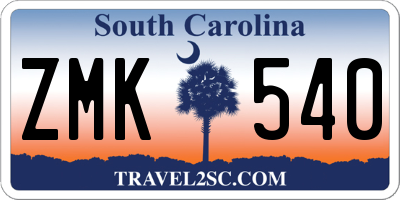 SC license plate ZMK540