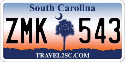 SC license plate ZMK543