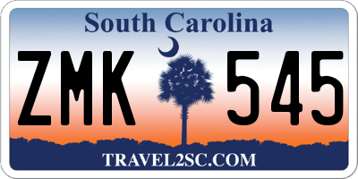 SC license plate ZMK545