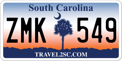 SC license plate ZMK549